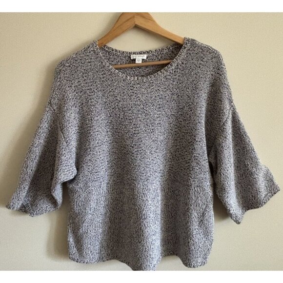 J. Jill Sweaters - Pure J. Jill Sweater Women's Small Cropped Oversized Knit Speckled 3/4 Sleeves